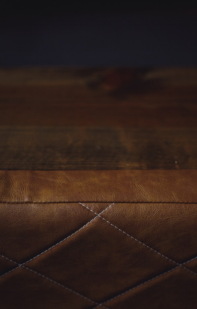 faded leather dyed to a darker color