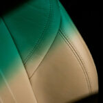 genuine leather car seat on a leather color change process